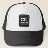 “Ctrl Yourself” Key Illustration – Minimalist Moti Truckerkappe (Vorderseite)