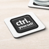 „Ctrl Yourself“-Tastendesign – Minimalistischer Mo Getränkeuntersetzer (Linke Seite)