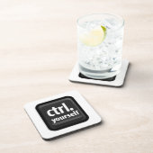 „Ctrl Yourself“-Tastendesign – Minimalistischer Mo Getränkeuntersetzer (Rechte Seite)