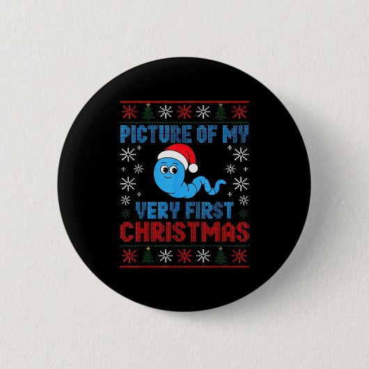 Cture Of My Very First Christmas Joke Funny Xmas H Button (Vorderseite)