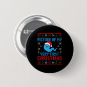 Cture Of My Very First Christmas Joke Funny Xmas H Button (Vorne & Hinten)