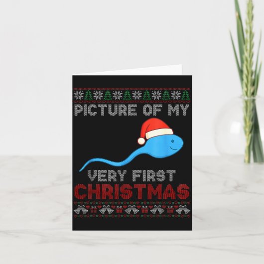 Cture Of My Very First Christmas Joke Funny Xmas Karte (Vorderseite)