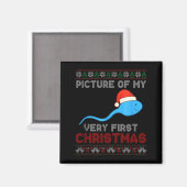 Cture Of My Very First Christmas Joke Funny Xmas  Magnet (Vorderseite/Rückseite)