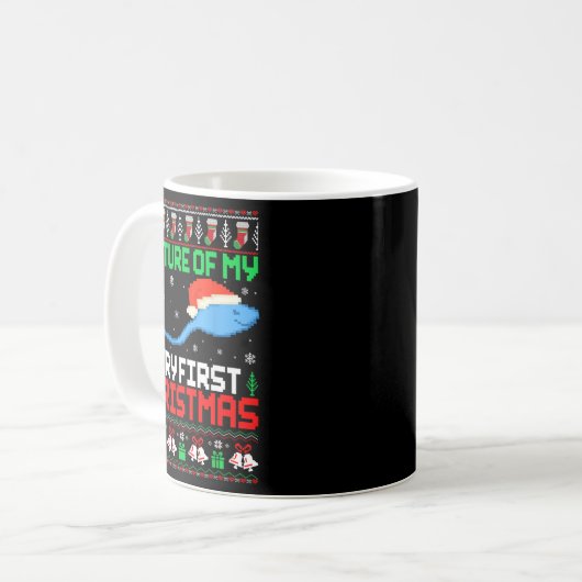 Cture Of My Very First Christmas Joke Ugly Xmas Sw Kaffeetasse (Vorderseite Links)
