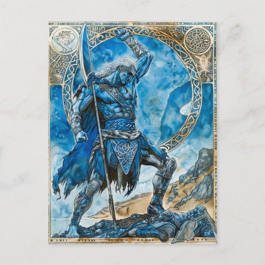 Cú Chulainn "Celtic Heroic Warrior of Ulster Postkarte (Vorderseite)