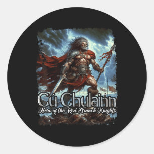 Cu Chulainn Celtic Irish Mythology Krieg Gott Runder Aufkleber