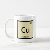 Cu - Cupcakes Chemie Periodisches Tabellensymbol Kaffeetasse (Links)