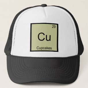Cu - Cupcakes Lustiges Chemie-Element-Symbol T-Shi Truckerkappe