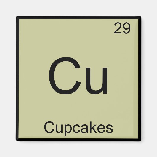 Cu - Cupcakes Symbol für das Symbol für das T-Shir Magnet (Vorne)