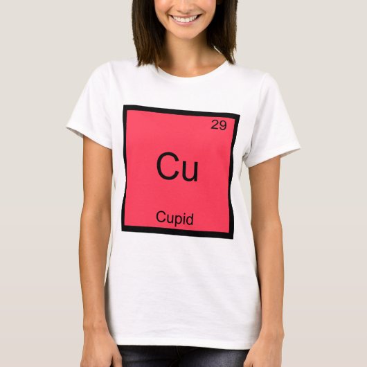 Cu - Cupid Funny Chemistry Element Symbol T - Shir T-Shirt (Vorderseite)