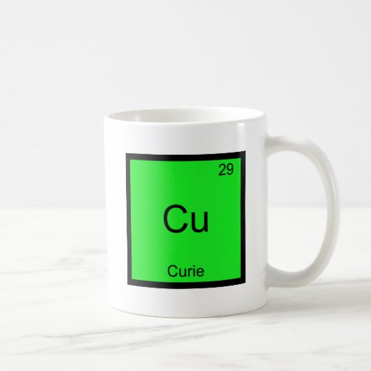 Cu - Curie Funny Element Chemistry Symbol T - Shir Kaffeetasse (Rechts)