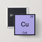 Cu - Kultiviertes Funny Chemistry Element Symbol T Button (Vorne & Hinten)