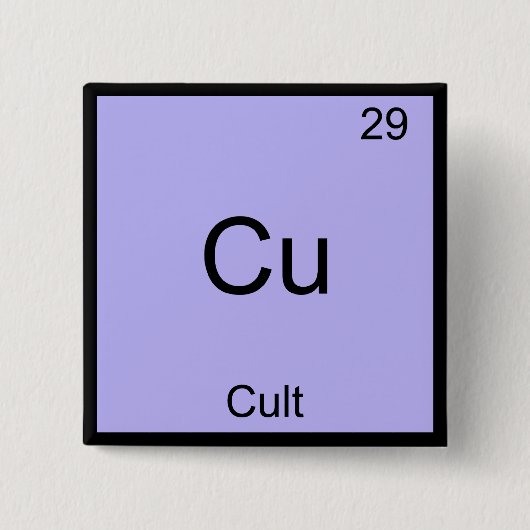 Cu - Kultiviertes Funny Chemistry Element Symbol T Button (Vorderseite)
