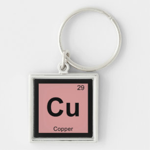 Cu - Kupfer Chemie Periodensystem Symbol Schlüsselanhänger