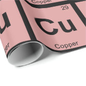 Cu - Kupferchemie Periodisches Symbol für die Tabe Geschenkpapier (Rolleneckpunkt)