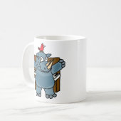 CU Rhino, der Klavier-Tasse spielt Kaffeetasse (Vorderseite Links)