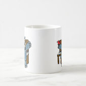 CU Rhino, der Klavier-Tasse spielt Kaffeetasse (Mittel)