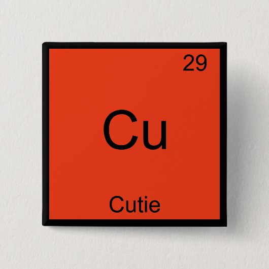 Cu - Süsse Chemie Element Symbol Funny Periodic Button (Vorderseite)