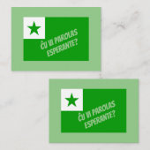 Ču vi parolas Esperante? Mitteilungskarte (Vorne/Hinten)