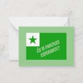 Ču vi parolas Esperante? Mitteilungskarte (Rückseite)
