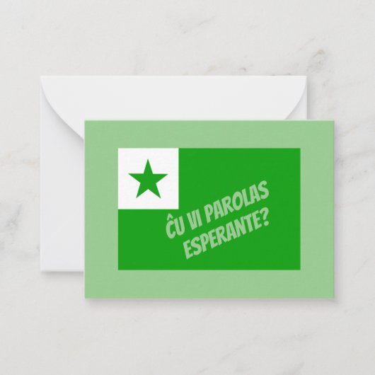 Ču vi parolas Esperante? Mitteilungskarte (Vorderseite)