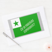 Ču vi parolas Esperante? Rechteckiger Aufkleber (Umschlag)