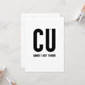 CU when I get there - typography card Karte (Vorderseite/Rückseite Beispiel)