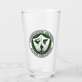 CUAA-Logo auf einem Pint-Glas Glas