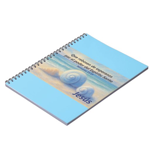 Cuaderno caracolas de Mar con Versículo Romanos Notizblock (Linke Seite)