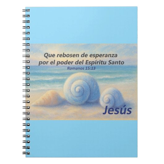 Cuaderno caracolas de Mar con Versículo Romanos Notizblock (Vorderseite)
