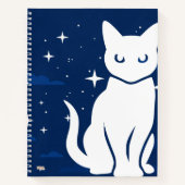 Cuaderno Cat White in the Night Notizblock (Vorderseite)