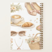 Cuaderno Coquette Aesthetic Pink Bow Makeup Person Notizblock (Rückseite)