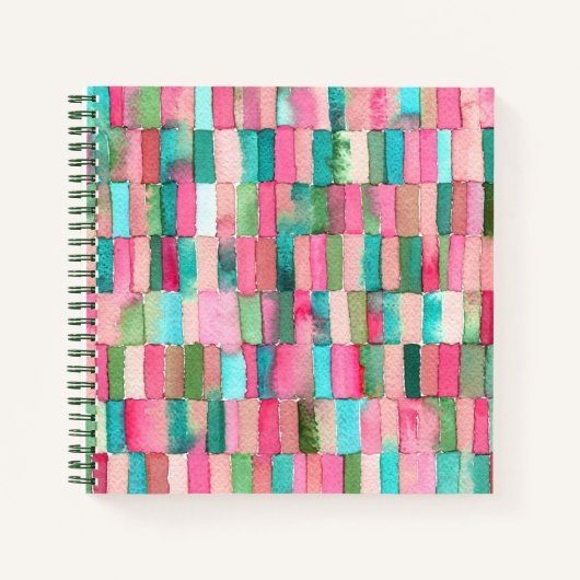 Cuaderno cuadrado con krankño de acuarela notizblock (Vorderseite)