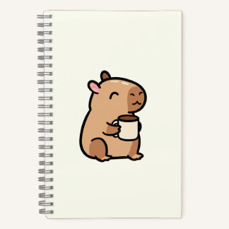 Cuaderno Cuadriculado Capybara mit Tasse Grid Notizblock