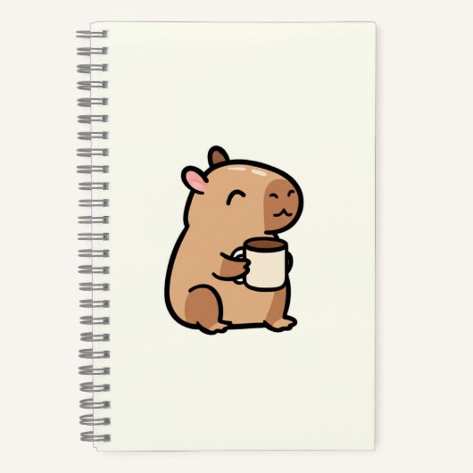 Cuaderno Cuadriculado Capybara mit Tasse Grid Notizblock (Vorderseite)