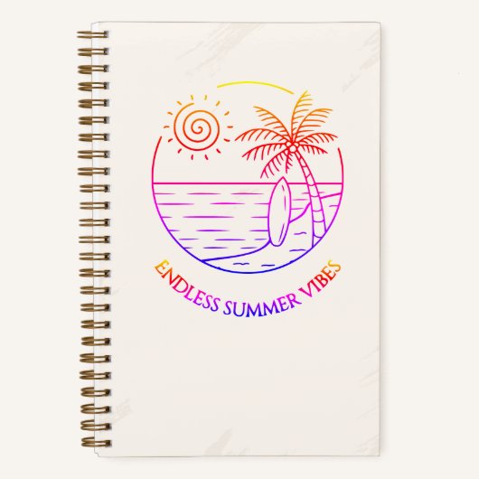 Cuaderno Cuadriculado Endless Summer Vibes Gridded Notizblock (Vorderseite)
