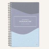 Cuaderno Cuadriculado Waves Blue-Gray Gridded Notizblock (Vorderseite)