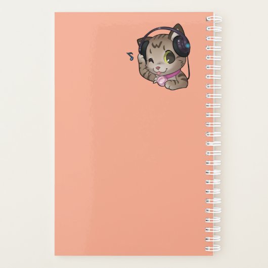 Cuaderno de música cute anime gato planer (Rückseite)
