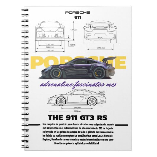 Cuaderno diseño Plantilla porsche Notizblock (Vorderseite)