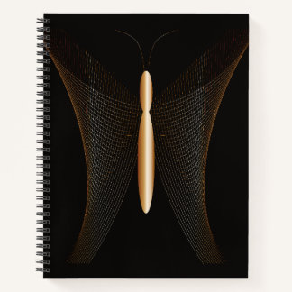 Cuaderno elegante con mariposa dorada minimalista notizblock