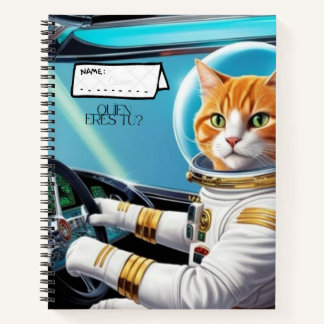 Cuaderno en espiral con diseño gato genial. notizblock