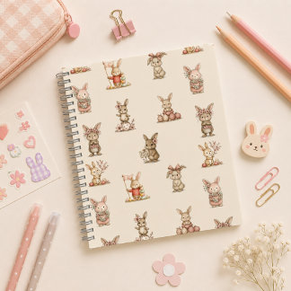 Cuaderno espiral con diseño de lindos conejitos notizblock