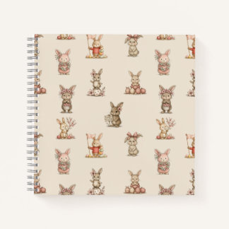 Cuaderno espiral con diseño de lindos conejitos notizblock