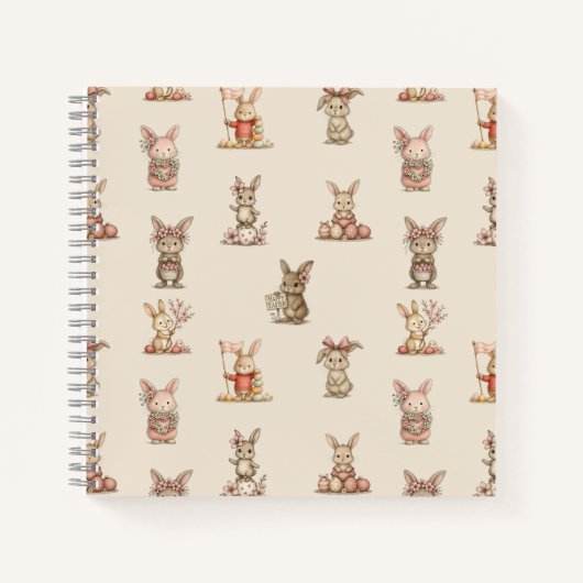 Cuaderno espiral con diseño de lindos conejitos notizblock (Vorderseite)
