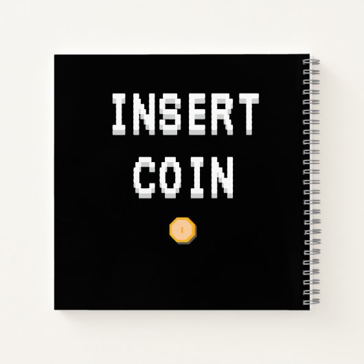 Cuaderno Game Over Retry Insert Coin Notizblock (Rückseite)