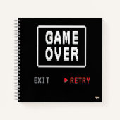 Cuaderno Game Over Retry Insert Coin Notizblock (Vorderseite)