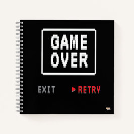 Cuaderno Game Over Retry Insert Coin Notizblock