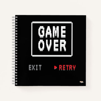 Cuaderno Game Over Retry Insert Coin Notizblock