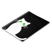 Cuaderno Glowing Eyes Black & White Cat Notizblock (Linke Seite)