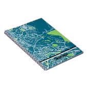 Cuaderno mapa minimalista de Granada - Azul-verde Notizblock (Rechte Seite)